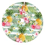 Sommer Ananas Tropische Blume Geometrischer Hintergrund Feiertage Weihnachtsbaum Rock 91,4 cm für Weihnachten Halloween Urlaub Neujahr Party Kreis Baummatte Dekor Ornamente Dekoration