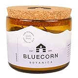 Ätherisches Öl und reines Bienenwachs-Kerze in geblasenem Glasgefäß. Bluecorn Bienenwachs Botanica. Ungiftige Lavendel-Duftkerze aus 100 % recyceltem Glas. Große Kerze mit 3 Dochten, 625 g