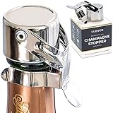 Sektverschluss Kloveo - WAF Dichtung (keine Druckpumpe Erforderlich) - Sektflaschenverschluss, ideal für Champagner, Prosecco, Cava und Schaumweine