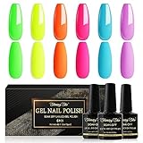 Shining She UV Nagellack Neon, 6 Farben Leuchtend Grün Orange Blau Rose Gel Nagellack Set Soak-Off UV Geeignet für den Sommer Nail Art Salon DIY Home, 8ML