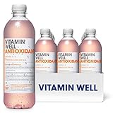 Vitamin Well Vitamin Wasser mit geschmack - Vitamin C, Vitamin D, Zink - funktionelles und kalorienarmes Getränk, angereichert mit funktionellen Inhaltsstoffen-12 x 500ml inkl.Pfand (Antioxidant)