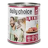 daily choice - 12 x 800 g - Nassfutter für Hunde - getreidefrei - Mit Rind - 70% Frischfleisch- und Innereienanteil Optimale Verträglichkeit