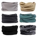 6 Stück Nahtlose Bandanas Multifunktionstuch Schal - Elastiche Multifunktion Stirnband Gaiter Balaclava Gesichtsmaske Kopfbedeckung UV Residenz für Yoga Laufen Wandern Radfahren Motorradfahren