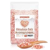 MeerBach & Rose Himalaya Salz, rosa Kristallsalz, 1kg grobe Körnung für die Salzmühle, Pink Salt, Badesalz, original aus Punjab Pakistan