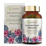 Schwarzkümmelöl Kapseln mit Vitamin E Naturbelassen und Kaltgepresst Schwarzkümmelöl 1000mg pro Tagesdosis Hochdosiert Vegan 120 Kapseln Deutsche Premium Qualität