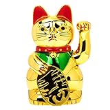 BESPORTBLE Winkekatz Figur Glückliche Katze Figur Glückskatze Glückbringer Feng Shui Figur Tierfigur Maneki Neko Tischdeko Auto Amaturenbrett Ornament Glück Katze für Haus Geschäft Dekoration