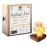 TIKI HEAT - Instant Fire I Camping & Lagerfeuer to go I 12x eine Stunde Brenndauer I Schnell & einfach angezündet I Überall dabei I auch für Feuerschale