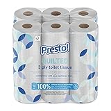 Amazon-Marke: Presto! 3-lagiges Toilettenpapier, gepolstert, 18 Rollen, Design: Schmuck