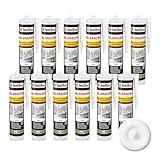 Isolbau Maleracryl 12 x 300 ml Weiß - Plastoelastischer Acryl-Dichtstoff zum Abdichten von Fugen im Innen- & Außenbereich - Kartusche