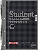 Brunnen 1067928190 Notizblock/Collegeblock Student Colour Code (A4 kariert, Lineatur 28, 90 g/m², 80 Blatt) schwarz (10er Pack)