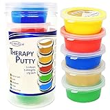 JFA Medical Therapieknete 57g, 5 verschiedene Stärken, 5 verschiedene Farben, Putty für Handtraining, Therapie Knetmasse Knete