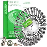 GARHWAL Wildkrautbürste für Motorsensen, Freischneider & Rasentrimmer - Kegelbürste 150 mm x 25,4 mm | Unkraut & Moos einfach beseitigen | Gartenpflege & Reinigungsbürste