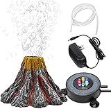 YWNYT Aquarium Vulkan Ornament Kit Multi Farbe LED Licht Luftstein für Aquarien Aquarium Dekoration Vulkan Luftblase Aquarium Bubbler für Aquarium Fisch Tank Dekoration