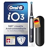 Oral-B iO Series 3 Elektrische Zahnbürste — Electric Toothbrush, Inkl. 1 Aufsteckbürste, 3 Putzmodi für Zahnpflege — Designed by Braun, GUT GETESTET von STIFTUNG WARENTEST, Schwarz