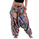 PRINCESS OF ASIA Strahlend Bunte Patchwork Hose Haremshose Aladinhose Pumphose für Damen & Herren