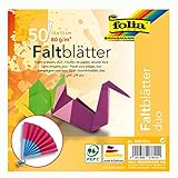 folia 499/1515 - Faltblätter Duocolor, 15 x 15 cm, 80 g/qm, 50 Blatt sortiert in 10 farblich aufeinander abgestimmten Vorder- und Rückseiten - ideal für wunderschöne Faltfiguren und -formen