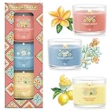 Yankee Candle Duftkerzen-Geschenkset | Gefüllte Mini-Votivkerzen | Soja-Wachs-Mischung | Azure Sky, Capri Glow und Lemon Gelato | Kollektion „Hello Italy“ | Perfekte Geschenke für Frauen | 3 Stück