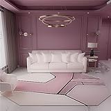 Xiaosua Designer Teppich Teppich Salon Rot Geometrisches Unregelmäßiges Muster Anti-Milben-Boden D'Intérieur Deko-Teppich 120X200CM Wohnzimmer Schlafzimmer Teppich Rot 3Ft 11.2''X6Ft 6.7''