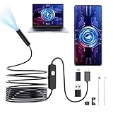 ETENTOUS Endoskopkamera mit Licht, Schlangen inspektionskameras für 10M Kabel halbsteifes Kabel Endoskop, 7.9MM Typ C Endoskopkamera Handy und 6 LED, USB Endoskop Kamera für Android-Handy, Tablet