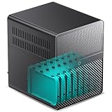 Jonsbo N3 NAS Gehäuse Schwarz – Kompaktes Mini-ITX Aluminium-Case für 8X 3,5' HDDs, Hot-Swap-fähig, 2X 80-mm-Lüfter, SFX-Netzteil, USB-C
