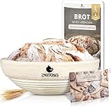 Exitoso Gärkörbchen rund 1kg aus Peddigrohr Ø25cm - Beige inkl. (E-Book Rezept, Leinentuch) - Brot backen mit Gärkörbchen Set - Gärkorb rund Banneton Brotbackzubehör Gärform - Garkörbe Brot Brotbacken