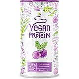 Veganes Proteinpulver | Blaubeere | 600g Eiweißpulver | Premiumqualität Protein | Made in Germany | Alpha Foods