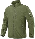 TACVASEN Herren Fleecejacke Military Fleece Army Jacket Warm Jacke Winter für Outdoor (XL, Armeegrün)