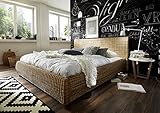 SAM® Rattanbett in dust, natürlicher Look, ausgefallenes Design, angenehmer Liegekomfort, 180 x 200 cm