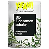 natural elements Bio Flohsamenschalen – 500g Beutel – 99+% Reinheit, biozertifiziert, vegan – Low-Carb, ballaststoffreich, glutenfrei – ohne unnötige Zusätze, laborgeprüfte Qualität