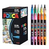 Posca uniball Pigmentmarker PC3M, 15er Etui, farbig sort