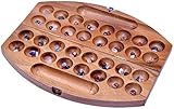 LOGOPLAY Bao - Hus - Kalaha - oval 35cm lang - Bohnenspiel - Muschelspiel - Edelsteinspiel - Steinchenspiel aus Samena-Holz