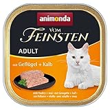 Animonda vom feinsten Nassfutter Katze Adult - mit Geflügel + Kalb 32 x 100g - hochwertiges premiere Katzenfutter Nass getreidefrei - Katze Katzen Nassfutter für Katzen Katzennassfutter Katzen Futter