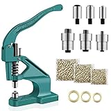 Professionelle Ösenpresse set Handpresse Maschine Ösenstanze Nietenpresse Druckknopfpresse Handpresse Set 3 Matrizen 900 Ösen 6/10/12 mm Nietmutternzange Ösenzange Set für Leder Handwerk DIY