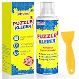 Puzzlekleber mit Schwammapplikator & Rakel – Klarer, Schnell Trocknender Puzzle Versiegler für 1000–5000 Teile – Ungiftiger Kleber für Papier- & Holzpuzzles – 200 ml