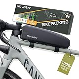 Rovativ® Bikepacking Oberrohrtasche [1,8 Liter] 100% Wasserdicht - Top Tube Bag - extra Fester Halt - Neuer Reißverschluss - für Gravelbike, Rennrad, MTB