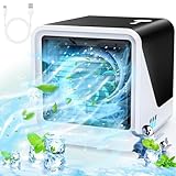 Mobiles Klimagerät 3 in 1 Typ C leise 500ml Wassertank 3 Geschwindigkeiten 7 Farben Mini Klimagerät ohne Abluftschlauch mit Griff für Schlafzimmer (Desktop)