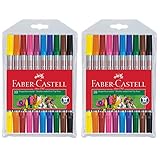 Faber-Castell 151110 - Doppelfasermaler, 10er Etui (2x 10er Etui)