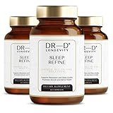 Sleep Refine von DR-D Longevity - All-in-One Schlafunterstützung, fördert die Entspannung, Hochdosiert, 60 Kapseln - 30 Tagesdosen (3 Monate / 3 Flaschen)