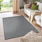 HomebyHome Kurzflor Teppich Wohnzimmer 240 x 340 cm Grau - Modern Gabbeh-Look Teppich Extra Weich, Pflegeleicht und Langlebig - Ideal für Schlafzimmer, Küche und Esszimmer