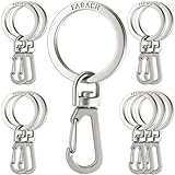 FABACH Karabiner Schlüsselanhänger mit drehbarem Schlüsselring - Kleine abnehmbare Karabinerhaken Schlüsselringe - Stabile Mini Schlüssel Karabiner Haken als Schlüsselhalter und zum Basteln