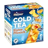 Meßmer Cold Tea Eistee Pfirsich | Für die Wasserflasche | ohne Zucker | ohne Kalorien | Alternative zu zuckerhaltigen Getränken wie Limonade oder Saft | 14 Pyramidenbeutel