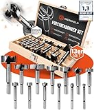 WERKHELD® Forstnerbohrer Set [präzise & extra gehärtet] - 13 unterschiedliche Lochbohrer von 10 bis 60 mm für alle Holz-Arten [inkl. Box zur Aufbewahrung]