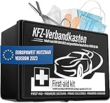 HELDENWERK Auto Verbandskasten 2023 europaweit einsetzbar & geprüft (StVO konform) - KFZ Erste-Hilfe-Set Verbandskasten DIN 13164 zertifiziert - PKW Verbandkasten Tasche, Erste Hilfe Kasten