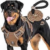 Haapaw Heavy Duty Taktisches Hundegeschirr für große Hunde, kein Zug Verstellbares Haustiergeschirr Reflektierendes Service Training Einfache Steuerung Haustierweste Military Arbeitshundegeschirre