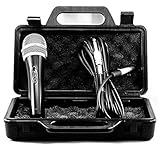 TronicXL Mikrofon Set dynamisch 5 Meter langes Kabel Klinke Stecker 6,35mm Universal Handmikrofon Microphone Singen Moderation Bühne Karaoke Hochzeit Gesang Gesangsmikrofon kabelgebunden (Mit Koffer)