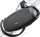 W-KING Bluetooth Lautsprecher Groß, 70W Musikbox IPX6 Outdoor Lautsprecher Box, Dreifach Passive Strahler–Tiefer Bass, Hi-Fi-Audio/DSP/42H-Wiedergabe/Powerbank/TF-Karte/AUX/EQ für Party, Camping(X10)