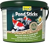 Tetra Pond Sticks - Fischfutter für alle Teichfische, unterstützt gesunde Fische und klares Wasser im Teich, 10 L Eimer