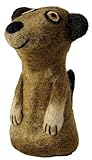 GURU SHOP Filz Eierwärmer, Handgemachte Filzdekoration aus Nepal, Filztier - Erdmännchen Braun, 19x8x8 cm, Küchenaccessoires, Sonstiges