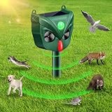 Katzenschreck Ultraschall, Solar-Tiervertreiber, Katzenschreck für Garten, wasserdicht, 5 Modi, Ultraschall, Hund, Vogel, Tauben, Eichhörnchen, Füchse, Schrecken für den Außenbereich, Gärten, Hof,