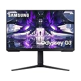 Samsung Odyssey Gaming Monitor G3A LS24AG304NR, 24 Zoll, VA-Panel, Full HD-Auflösung, AMD FreeSync Premium, Reaktionszeit 1 ms (MPRT), Bildwiederholrate 144 Hz, Schwarz